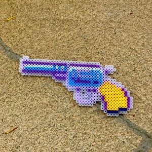 Kawaii Beaded Charm – Pastel Revolver Toy Accessory | Handmade Kandi Rave Festiv